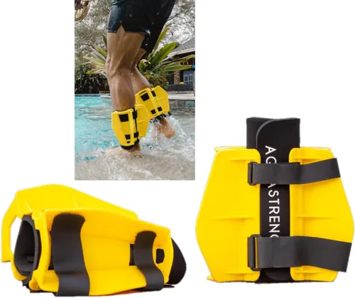 Vista 5 de Aquastrength Aletas de resistencia acuática Aumenta el arrastre para fuerza y tonificación Pesas de piernas de agua para piscina Guía