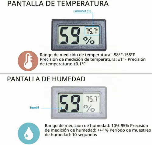 Vista 6 de Goabroa Mini termómetro higrómetro digital medidor de humedad para interiores con sensor de temperatura Fahrenheit (℉)