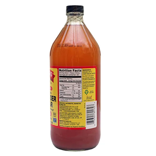 Vista 3 de Bragg Vinagre de sidra de manzana crudo orgánico, 32 onzas, 1 paquete