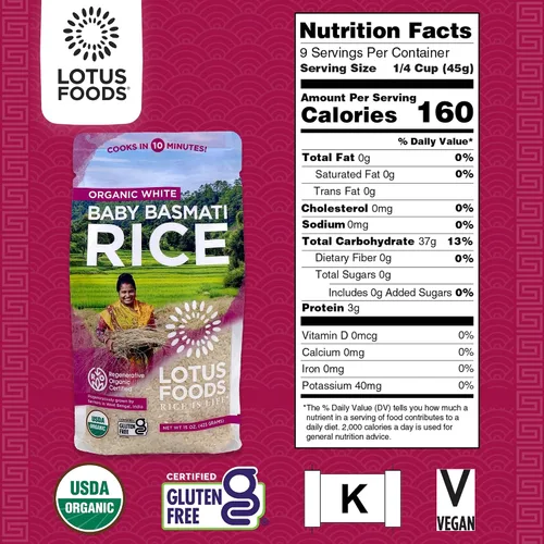 Vista 2 de LOTUS FOODS Arroz blanco orgánico de cocción rápida, 15 onzas