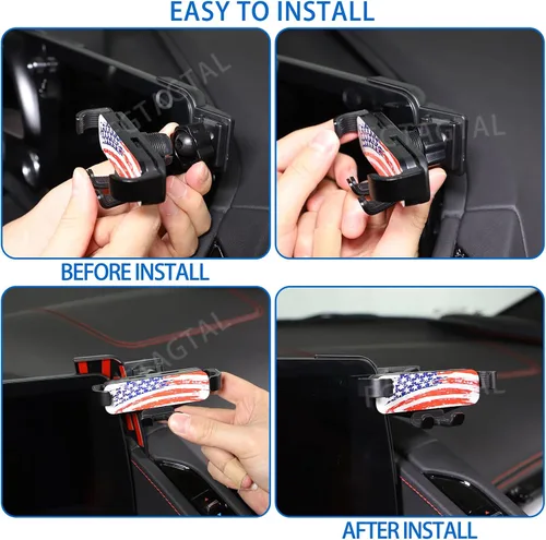 Vista 5 de Soporte de teléfono para automóvil compatible con Chevrolet Corvette C8 2020-2025, soporte para teléfono celular para pantalla de navegación