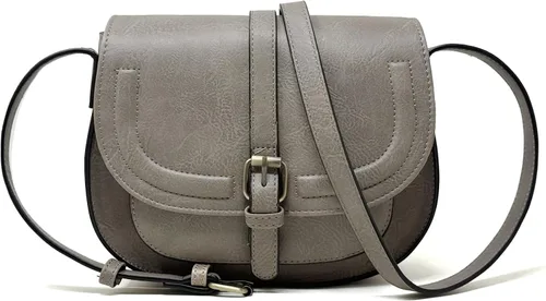Vista 10 de Bolsa cruzada de cuero vegano para mujer, pequeña, para colgarla en el hombro, monedero, estilo bohemio Beige
