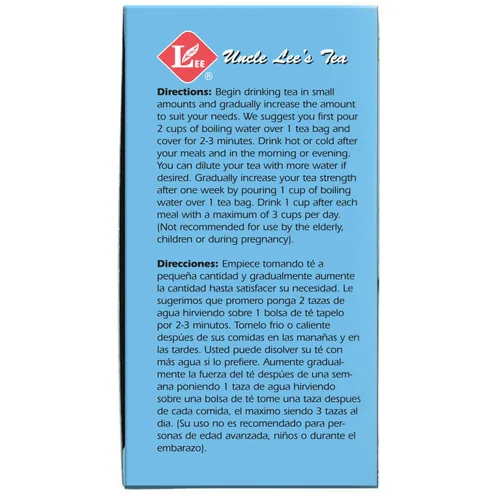 Vista 8 de Uncle Lee's Body Slim Dieters Tea, Té desintoxicante y adelgazante - Senna, naranja amarga, sabor canela y raíz de achicoria, laxante natural