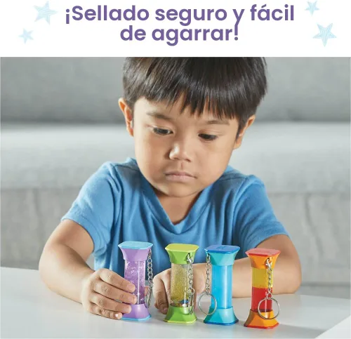 Vista 6 de hand2mind Tubos sensoriales relajantes de remolinos, mini llaveros, artículos para aliviar la ansiedad, juguetes calmantes para niños, suministros