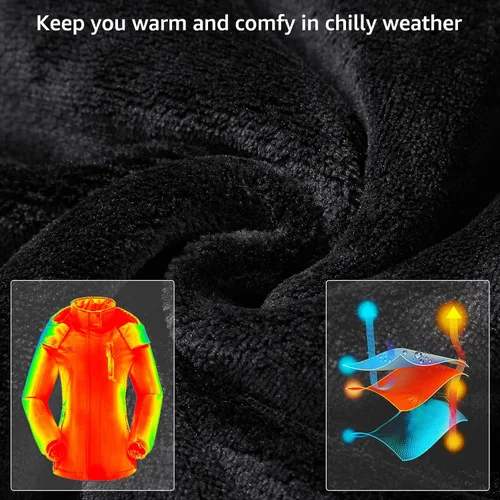 Vista 4 de CAMELSPORTS Chaqueta impermeable de esquí de montaña para mujer, con forro polar, impermeable, resistente al viento, con capucha para otoño e