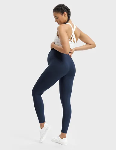 Vista 6 de Buttergene Leggings de maternidad para mujer sobre el vientre, pantalones de entrenamiento de maternidad, leggings de yoga para embarazo