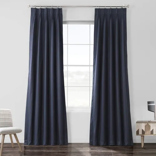 Vista 10 de HPD Half Price Drapes PRCT-S04B-84-FP - Cortina plisada de algodón sólido (1 panel), 25 x 84 pulgadas, gris Millstone