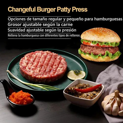 Vista 2 de Prensa para Hamburguesas Prensa para Hamburguesas Slider Prensa para Hamburguesas Rellenas Molde Regular para Hamburguesas Cocina Molde 3 en 1