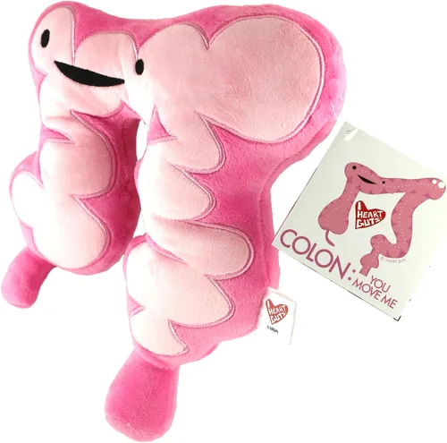 Vista 3 de I Heart Guts Peluche de Colon – Lindo peluche del sistema digestivo de 11 pulgadas para conciencia del cáncer, recuperación de cirugía y regalo