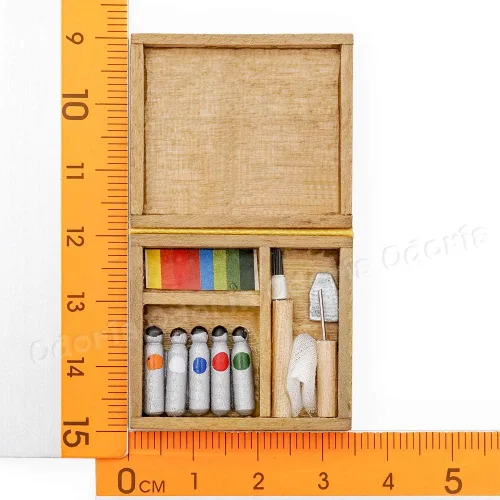 Vista 4 de Odoria 1/12 caja de pintura en miniatura accesorios de decoración de casa de muñecas