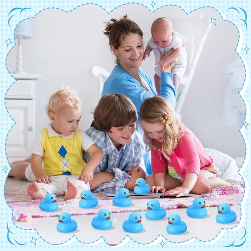 Vista 7 de Hungdao 48 mini patos de goma de 2 pulgadas para niños, regalos de fiesta, patos de baño a granel, juguetes flotantes de piscina de verano, patos