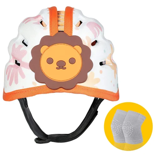 Vista 11 de Protector de cabeza de bebé para gatear y caminar, 6-24 meses (oso marrón) Casco infantil suave anticolisión, transpirable, ultraligero