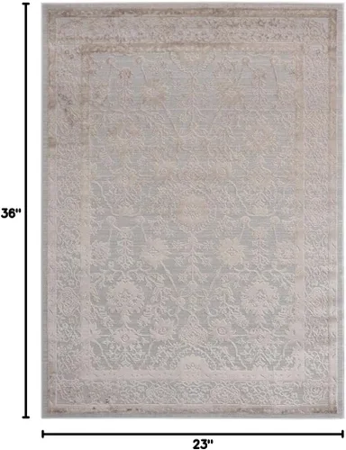 Vista 3 de United Weavers Cascades Shasta - Alfombra decorativa clásica beige de 1 pies 11 pulgadas x 3 pies