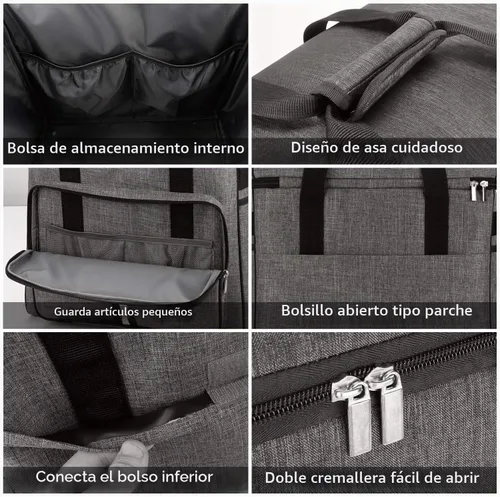 Vista 7 de BAGLHER Funda de mezclador de cocina resistente para batidoras de 4.5 a 5 cuartos de galón, funda de transporte 2 en 1 de hombro y mano con Gris
