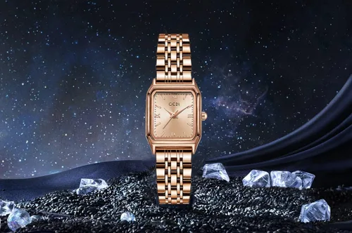 Vista 7 de Gosasa Relojes de moda para mujer, esfera cuadrada, elegante, reloj de acero inoxidable, de cuarzo, impermeable, pantalla analógica