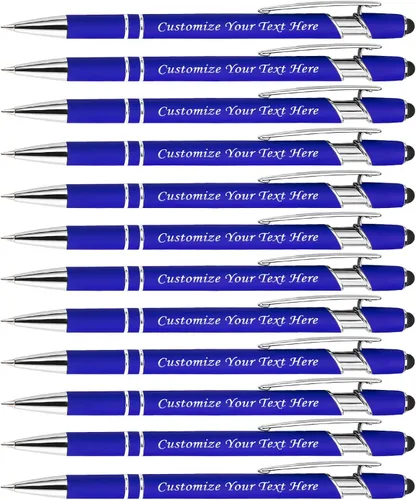 Vista 19 de Bolígrafos personalizados con punta de lápiz digital, bolígrafos grabados personalizados, bolígrafo de bola de tacto suave, bolígrafos con nombre