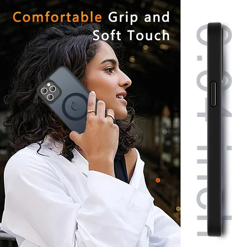 Vista 6 de LATVIN Funda magnética para iPhone 11 Pro, compatible con MagSafe, protección de grado militar, parte trasera translúcida mate esmerilada
