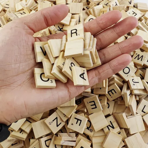 Vista 3 de GXXMEI 1000 piezas de fichas de letras de madera, letras mayúsculas de la A a la Z para manualidades, ortografía, fichas de reemplazo