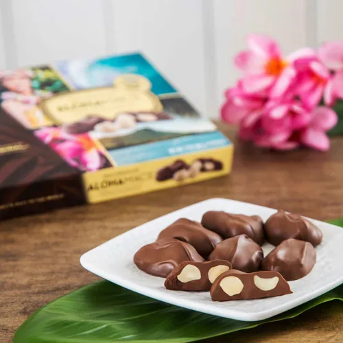 Vista 7 de Hawaiian Host Alohamacs Chocolate con Leche El Chocolate Original Cubierto de Nuez de Macadamia, Bolsa de 5 Cajas - 5 Onzas