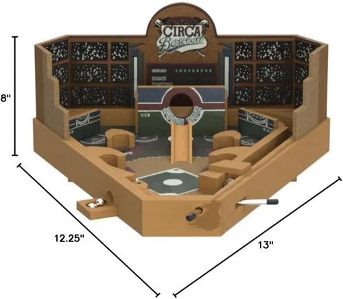 Vista 6 de Juegos de Pinball de Béisbol de Mesa - Juguete de Arcade Retro de Deportes Clásicos en Miniatura de Madera para Coleccionistas Adultos y Niños