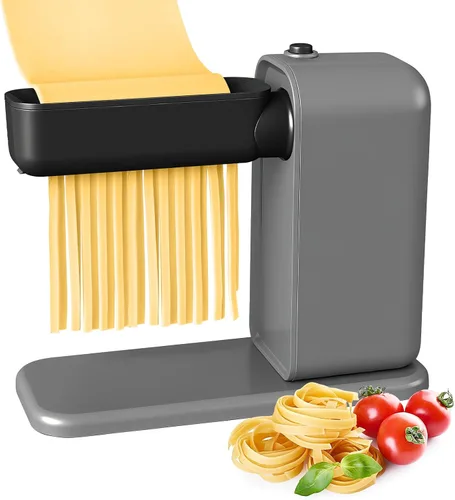 Vista 9 de Máquina eléctrica para hacer pasta, máquina para hacer pasta 3 en 1, incluye rodillo de pasta cortador de espaguetis y cortador de fettuccine