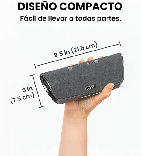 Vista 3 de Cleer Scene - Altavoz Bluetooth inalámbrico, color gris