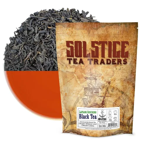 Vista 19 de Hojas sueltas té verde a granel Solstice Tea Traders, varios sabores en bolsa