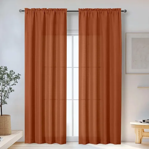 Vista 69 de OWENIE Bob Juego de 2 Paneles de Cortinas Negras de Cocina para Ventanas de 36 Pulgadas de Largo, Cortinas Cortas de Café con Textura de Lino