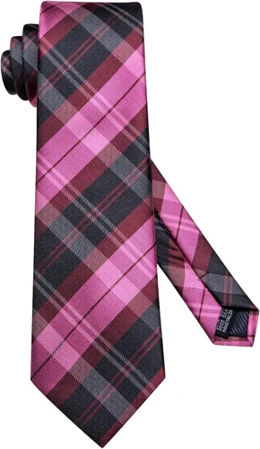 Vista 135 de Hi-Tie Corbatas de seda para hombre, diseño de cachemira a rayas, con bolsillo, gemelos cuadrados, conjunto formal de negocios