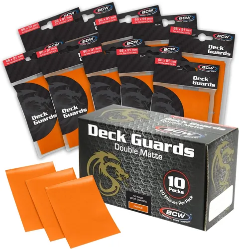 Vista 8 de BCW Deck Guard - Fundas dobles mate para tarjetas, caja de 500 unidades (10 paquetes de 50 fundas), sin ácidos, sin PVC, se adapta a tarjetas