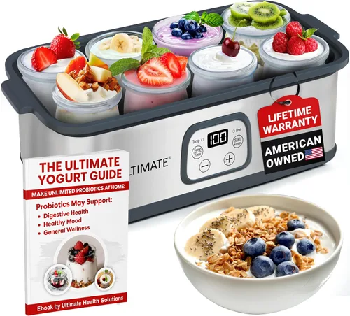 Vista 10 de El mejor fabricante de yogur probiótico con control ajustable de tiempo y temperatura, hace billones de probióticos para una mejor salud intestinal