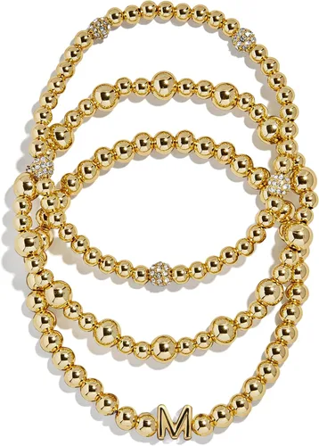 Vista 12 de BaubleBar Juego de pulsera Pisa para mujer, tres pulseras de cuentas chapadas en oro, joyería de moda, regalo de moda