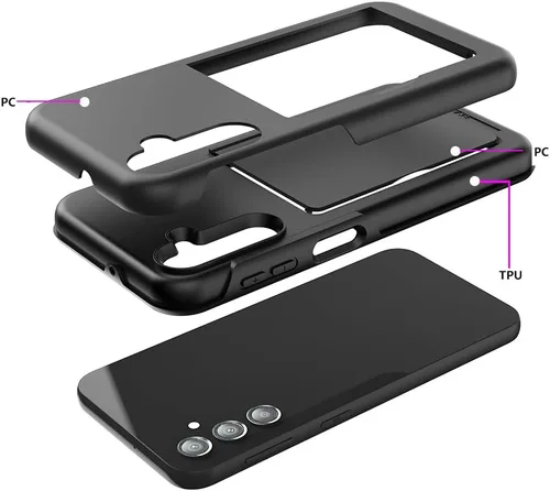 Vista 6 de Asuwish Funda para teléfono Samsung Galaxy A34 5G con protector de pantalla de vidrio templado y accesorios para celular, ranura para tarjetero