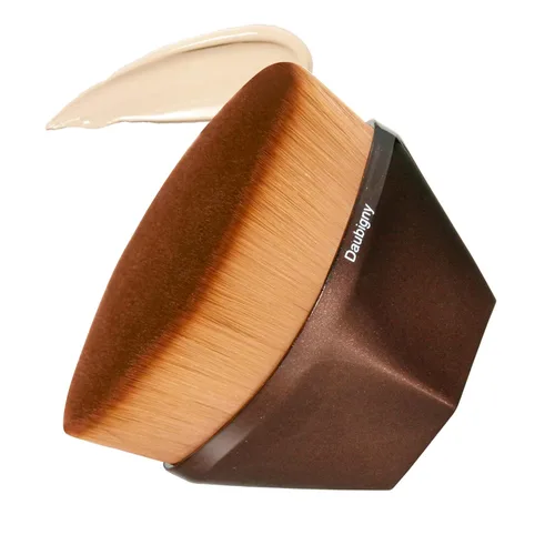 Vista 11 de Brochas de maquillaje Kabuki con punta plana y hexagonal para base, colorete, polvo líquido, base con estuche protector adicional (negro)