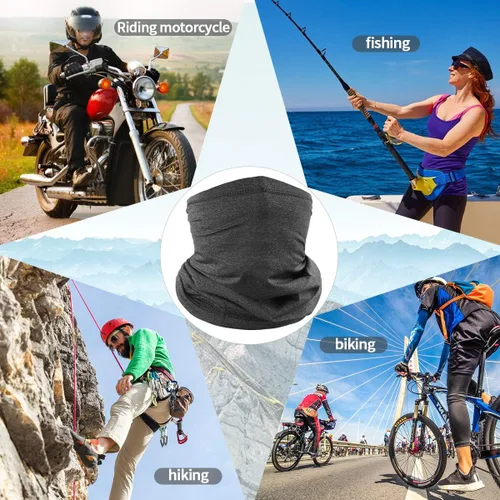 Vista 7 de Achiou Cooling Neck Gaiter Face Cover Scarf, UV Protection Mask for Men and Women,Soft Windproof, Hiking Cycling Running
