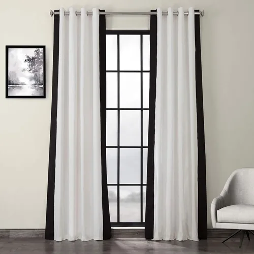 Vista 10 de HPD Half Price Drapes PRCT-VC1713-84-GR - Cortinas de algodón con ojales estampadas para sala de estar y dormitorio (1 panel), 50 x 84 pulgadas