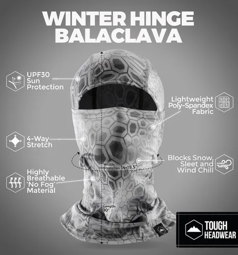 Vista 3 de Tough Headwear Pasamontañas de invierno, máscara de esquí resistente al viento y cubierta facial de invierno para hombres y mujeres, máscara facial