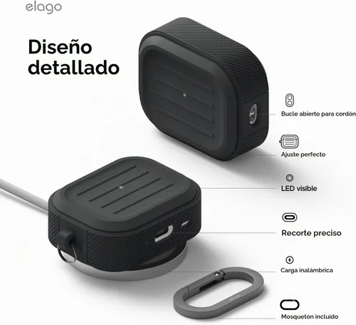 Vista 5 de elago Funda Armor para AirPods Pro 3 Negro