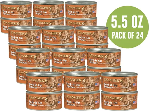 Vista 2 de Evanger's Heritage Classics Beef It Up - Cena para gatos, 24 unidades, 5.5 onzas cada uno, carne fresca de mercado, sin granos, ingredientes