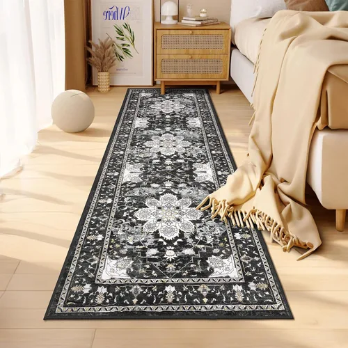 Vista 3 de Bsmathom Alfombra de Pasillo para Pasillos Antideslizante Lavable Boho 2x6 Alfombras de Pasillo Pelo Bajo Alfombras Vintage para Entrada, Cocina