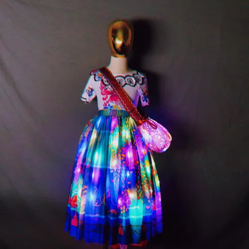 Vista 2 de LETSGLOW Disfraz de princesa para niñas vestido iluminado para Halloween carnaval cosplay fiesta de cumpleaños