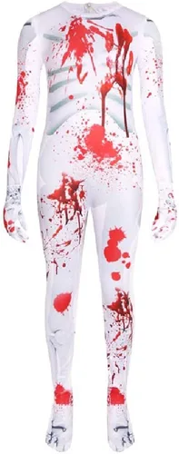 Vista 2 de Quenny Disfraces de fiesta infantil de Halloween, disfraces de cosplay con cabeza de sirena para niños, trajes de una sola pieza con cremallera.