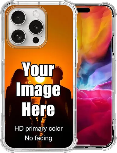 Vista 32 de Funda personalizada para iPhone, funda transparente de TPU suave a prueba de golpes, diseño de tus propias fundas de teléfono compatibles con Apple