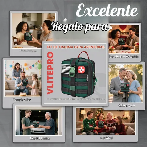 Vista 9 de Kit de primeros auxilios de supervivencia - Kit de trauma IFAK con vendaje de trauma, férula, torniquete, cuidado de heridas, control de sangrado