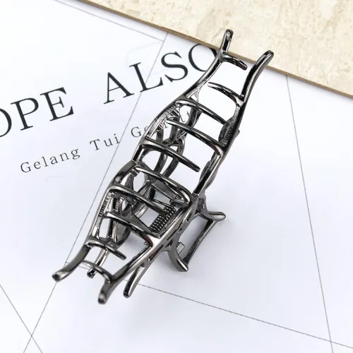 Vista 7 de BELSITA Pinza para el pelo de Halloween, tela de araña negra de metal, pinza antideslizante para el cabello, 1 unidad, para mujeres y niñas, diseño