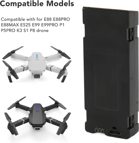 Vista 2 de FOSA Batería de dron a control remoto, profesional de 3.7 V 1800 Mah, batería UAV para E88 E88PRO E88MAX E525 E99 E99PRO P1 P5PRO K3 S1 P8, batería