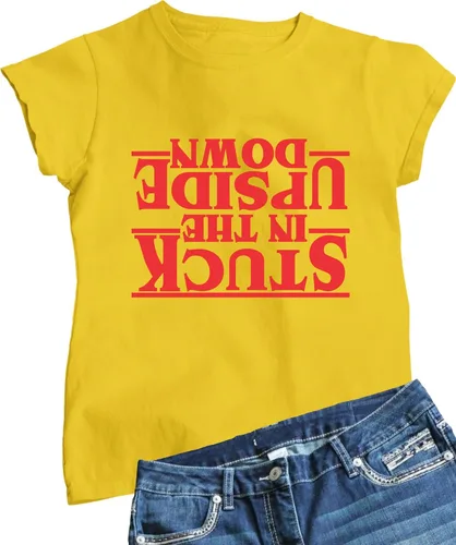 Vista 6 de Go All Out Camiseta para mujer Stuck in The Upside Down