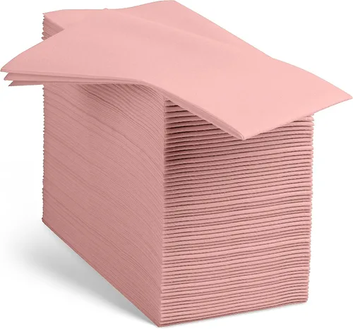 Vista 9 de 100 servilletas de papel de color beige con tacto de lino, suaves y absorbentes, para cocina, fiesta, boda, baño o cualquier ocasión (paquete de 100)