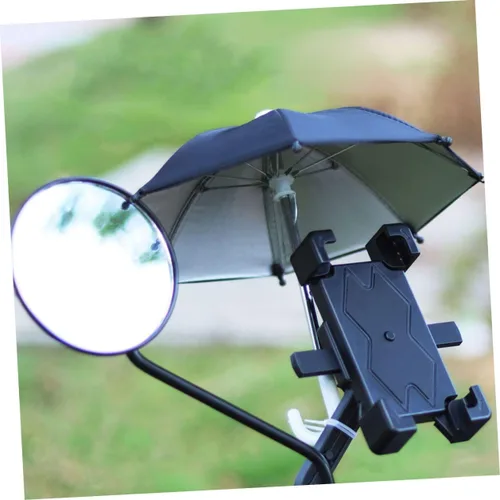 Vista 2 de 4 unids paraguas teléfono cubierta de sombra móvil al aire libre para el uso del teléfono pequeño paraguas decorativo ligero UV portátil diseño