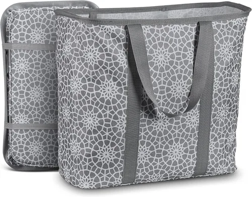 Vista 9 de JOMOLA Cesta de lavandería plegable grande de tela de 90 litros, cesta extensible para ropa sucia, bolsa de lavandería con asas para la familia